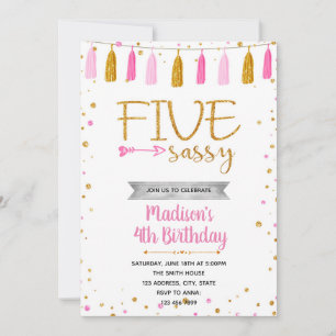 Convite de aniversário FIVE e atrevido