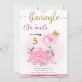 Convite de aniversário Flamingo