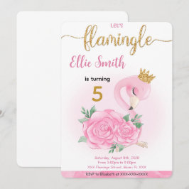Convite de aniversário Flamingo