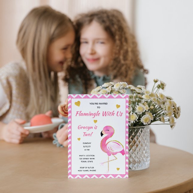 Convite de aniversário Flamingo (Criador carregado)