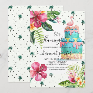 Convite de aniversário Flamingo