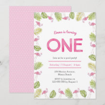 Convite de Aniversário | flamingo tropical