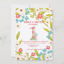 Convite de aniversário Floral Cujo Fato É Correto 