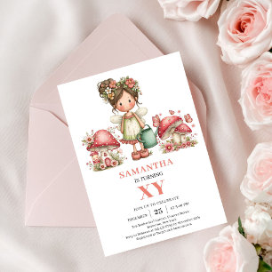 Convite de Aniversário Floral da Fada Fofa 8º Aniv