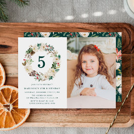 Convite de Aniversário Floral de Inverno | Foto