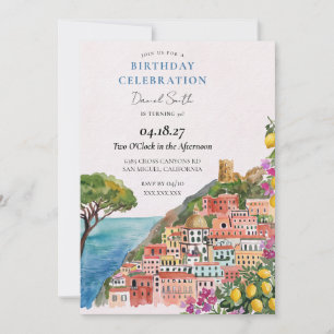 Convite de Aniversário Floral de Limão de Amalfi