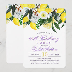 CONVITE DE ANIVERSÁRIO FLORAL DE LIMÃO PARA TODAS 