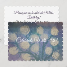 Convite de Aniversário Floral Dente-de-Leão Recort