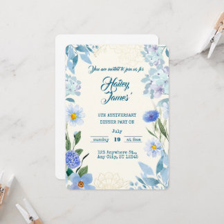 Convite de Aniversário Floral Doce para Crianças