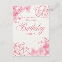 Convite de Aniversário Floral Elegante