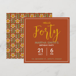 Convite de Aniversário Floral para Festa | Cartão