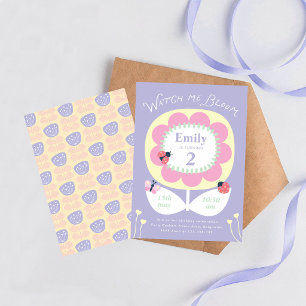 Convite de Aniversário Floral para Meninas, Festa