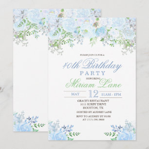 Convite de Aniversário Floral PARA QUALQUER IDADE