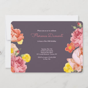 Convite de aniversário Floral Primavera