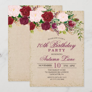 CONVITE DE ANIVERSÁRIO FLORAL VINTAGE PARA QUALQUE