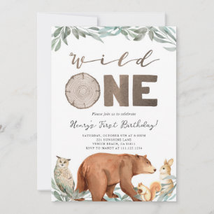 Convite de aniversário Florestal de Animais da Flo