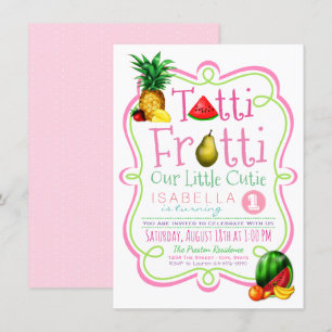 Convite de aniversário fofo Tutti Frutti