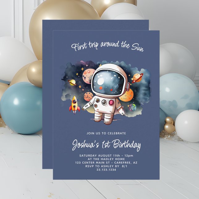 Convite de Aniversário Foguete Astronauta Espacial (Criador carregado)
