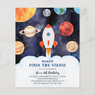 Convite de Aniversário Foguete Espacial ORÇAMENTO