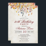 Convite de Aniversário Folhas de Outono para Qualq<br><div class="desc">Convite de Aniversário Rústico de Folhas de Outono</div>
