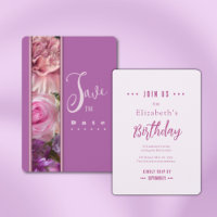 Convite de aniversário Fuchsia Rosa