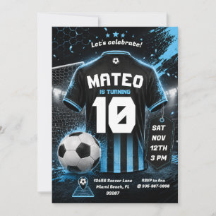 Convite de Aniversário Fundo de Camisa de Futebol 