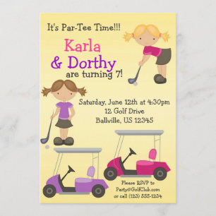 Convite de aniversário gêmeo do golfe do jogador