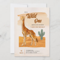 Convite de aniversário Giraffe