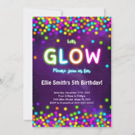 Convite de Aniversário Glow Editável
