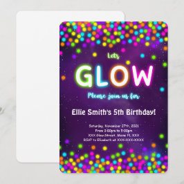 Convite de Aniversário Glow Editável