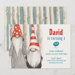 Convite de aniversário Gnome de inverno