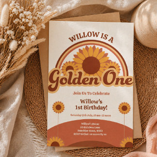 Convite de Aniversário Golden One Menina | Retrô