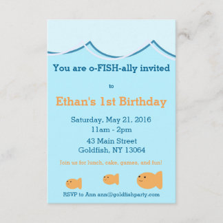 Convite de aniversário Goldfish
