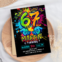 Convite de Aniversário Graffiti Seis Sete