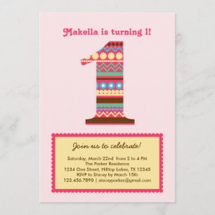 Convite de Aniversário Grande Número Um