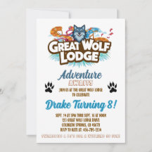 Convite de Aniversário Great Wolf Lodge