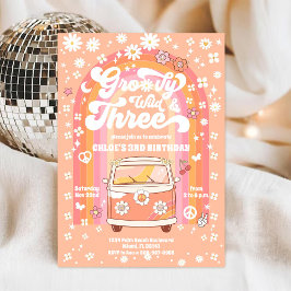 Convite de Aniversário Groovy Wild & Três