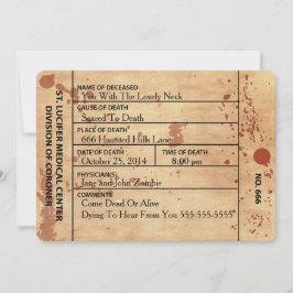 Convite de Aniversário / Halloween com Etiqueta de