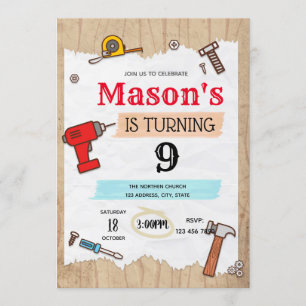 convite de aniversário Handyman
