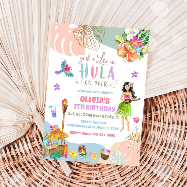 Convite de Aniversário Hawaiian Luau (Criador carregado)