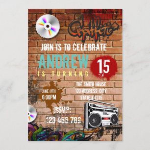 Convite de aniversário Hiphop