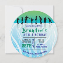 Convite de aniversário Ice Skate ICE SKATING