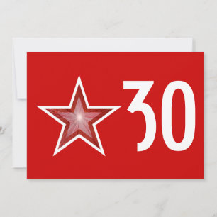 Convite de aniversário "Idade" da Estrela Vermelh