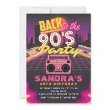 convite de aniversário Ideias dos anos 90 e 80