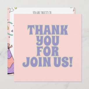 Convite de aniversário Ilustrativo Colorido