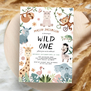 Convite de Aniversário Infantil Animais Safari Wil