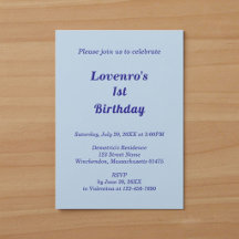 Convite de Aniversário Infantil Azul Claro Minimal