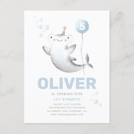 Convite de Aniversário Infantil Baleiazinha Balão 