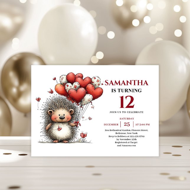 Convite de aniversário infantil com arte alegre e  (Joyful whimsical animals art kids birthday invitation

)
