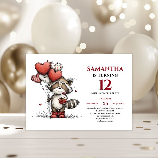 Convite de aniversário infantil com estampa de ani (Sweet whimsical animals print kids birthday invitation

)